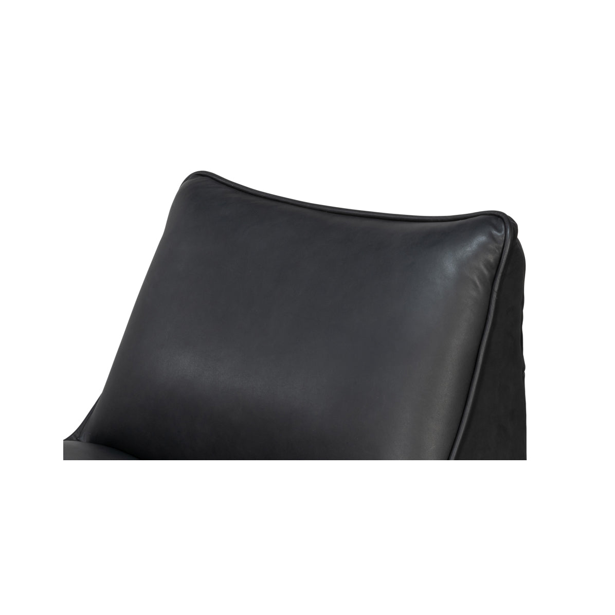 Fauteuil chausson pivotant en cuir noir