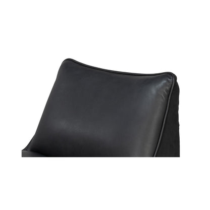 Fauteuil chausson pivotant en cuir noir