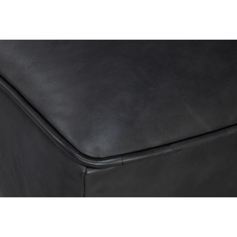 Fauteuil chausson pivotant en cuir noir