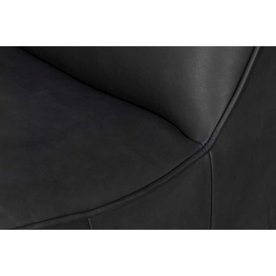 Fauteuil chausson pivotant en cuir noir