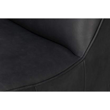 Fauteuil chausson pivotant en cuir noir