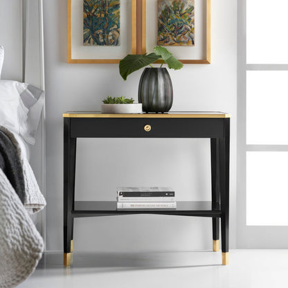 Black Mid Century Bedside Table
