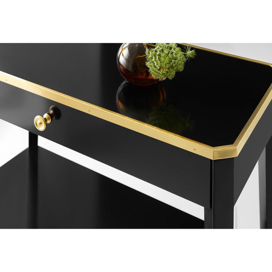 Black Mid Century Bedside Table