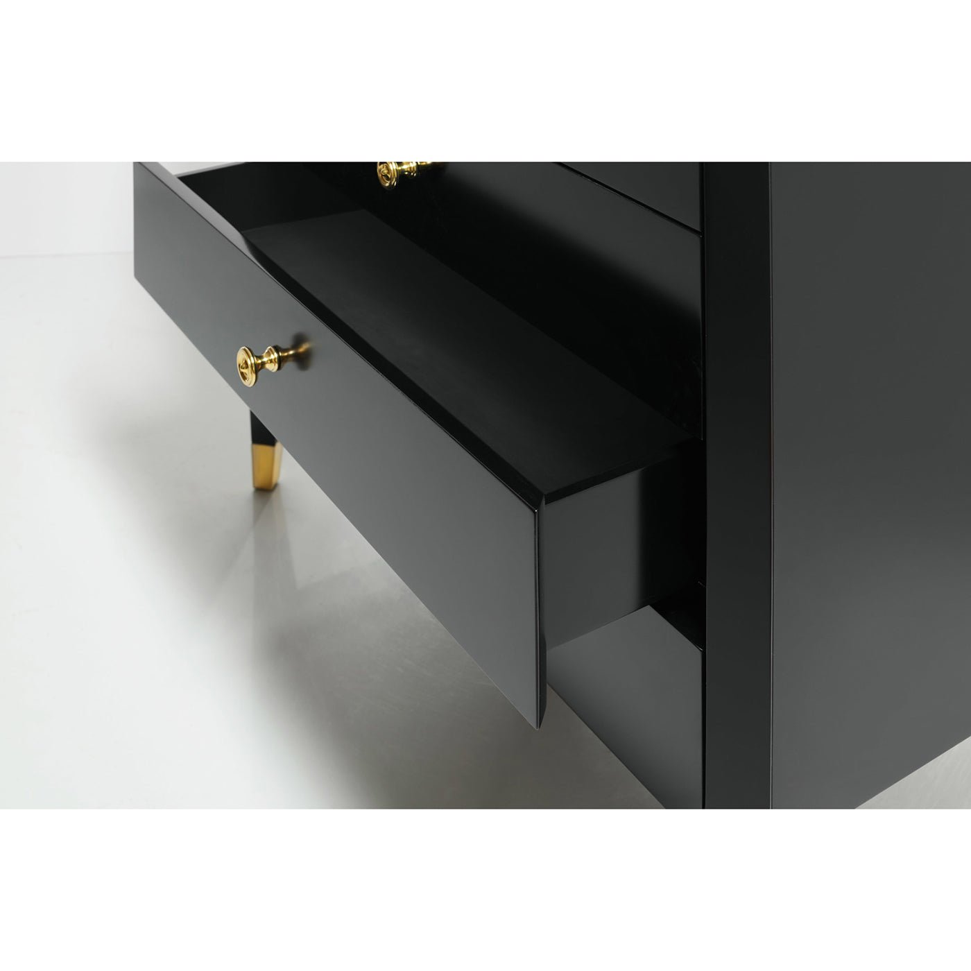 Black Mid Century Nightstand
