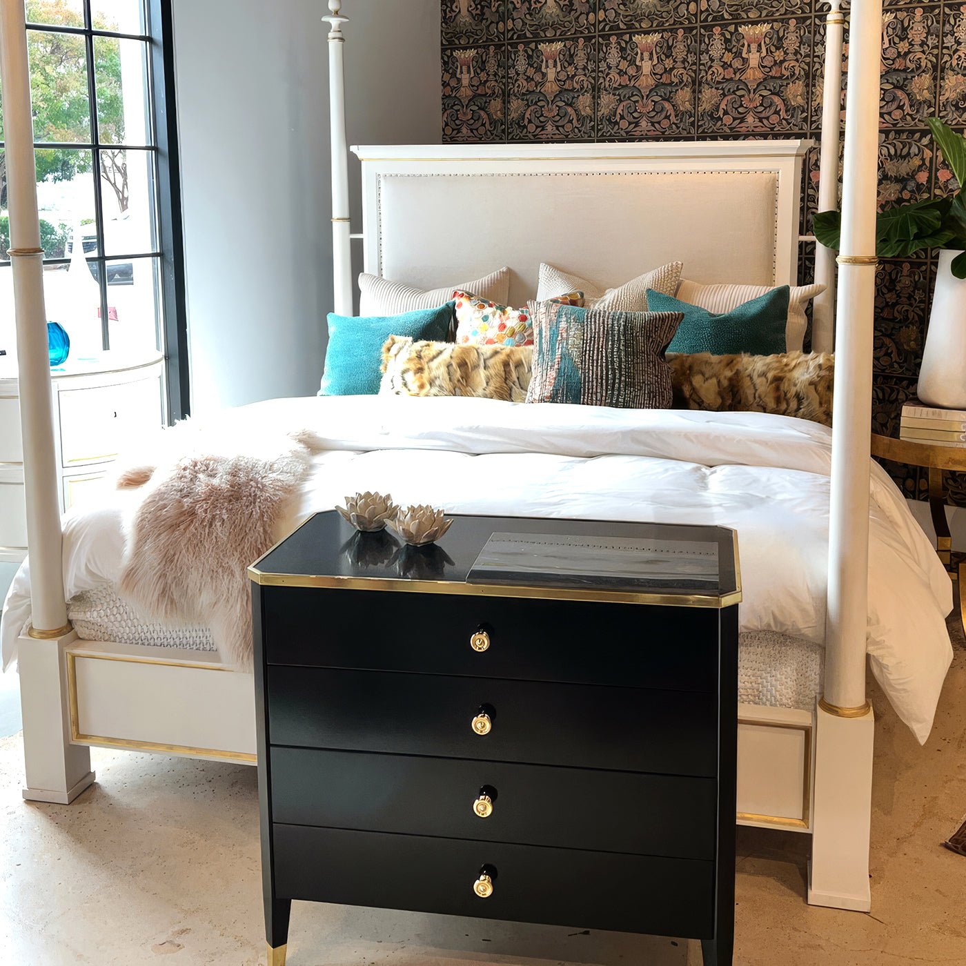 Black Mid Century Nightstand