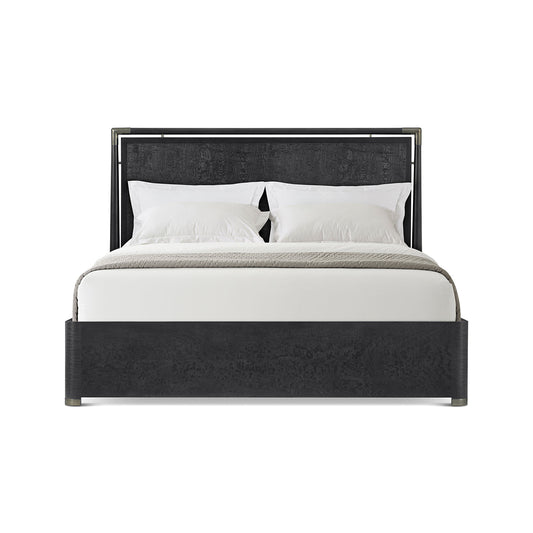 Lit noir de style Mid-Century