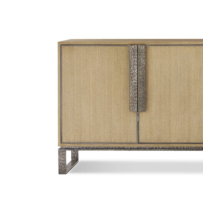 Meuble multimédia industriel en bois blond
