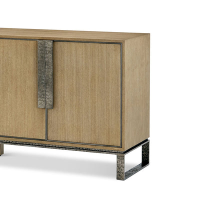 Meuble multimédia industriel en bois blond