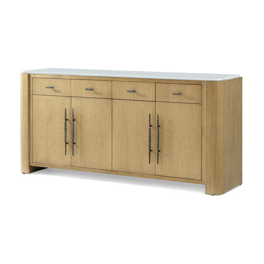 Buffet moderne organique en bois blond