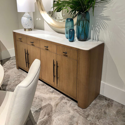 Buffet moderne organique en bois blond