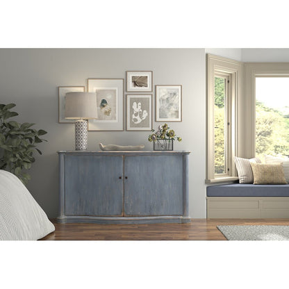 Buffet campagnard peint en bleu