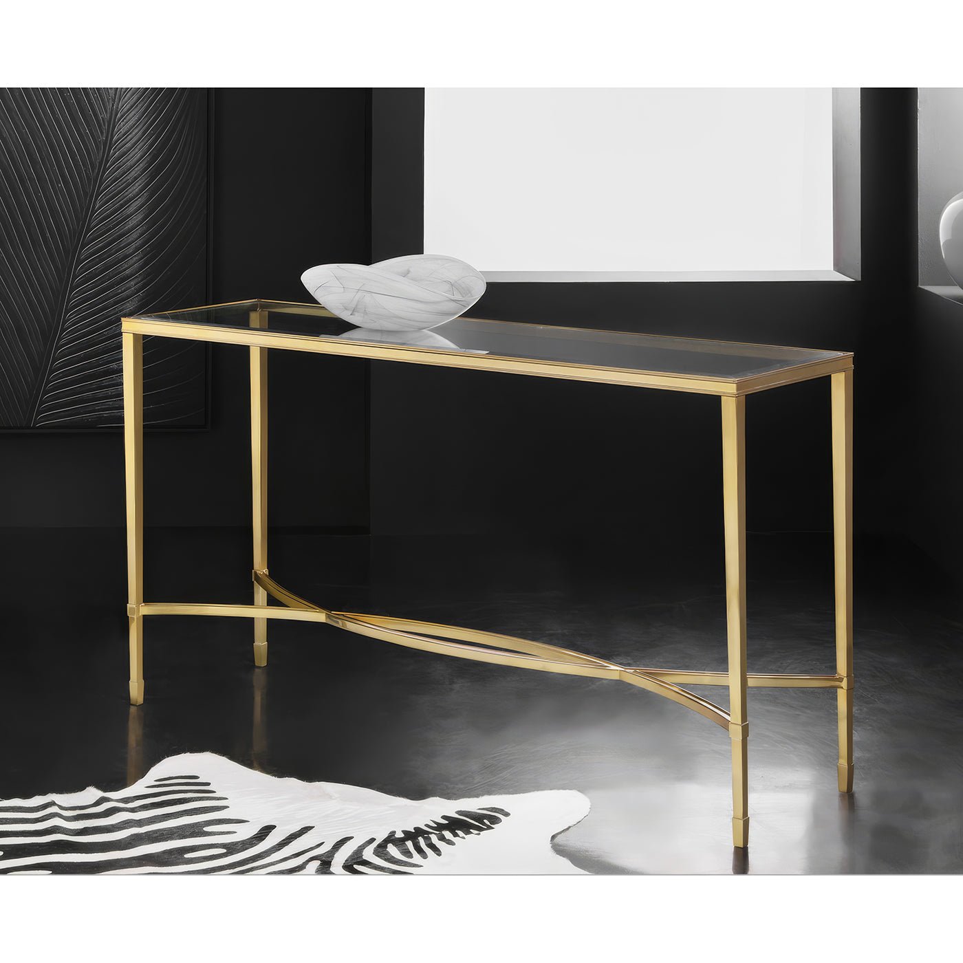 Brass Mid Century Console Table