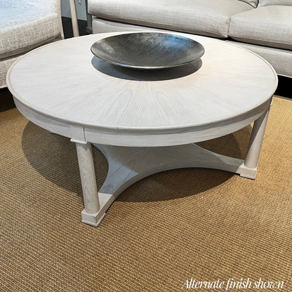 Table basse ronde en chêne brun 