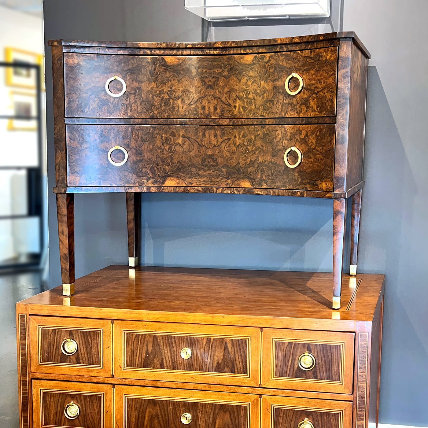 Burl Walnut Chest of Drawers