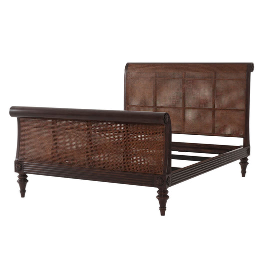 Lit queen-size Regency en rotin 