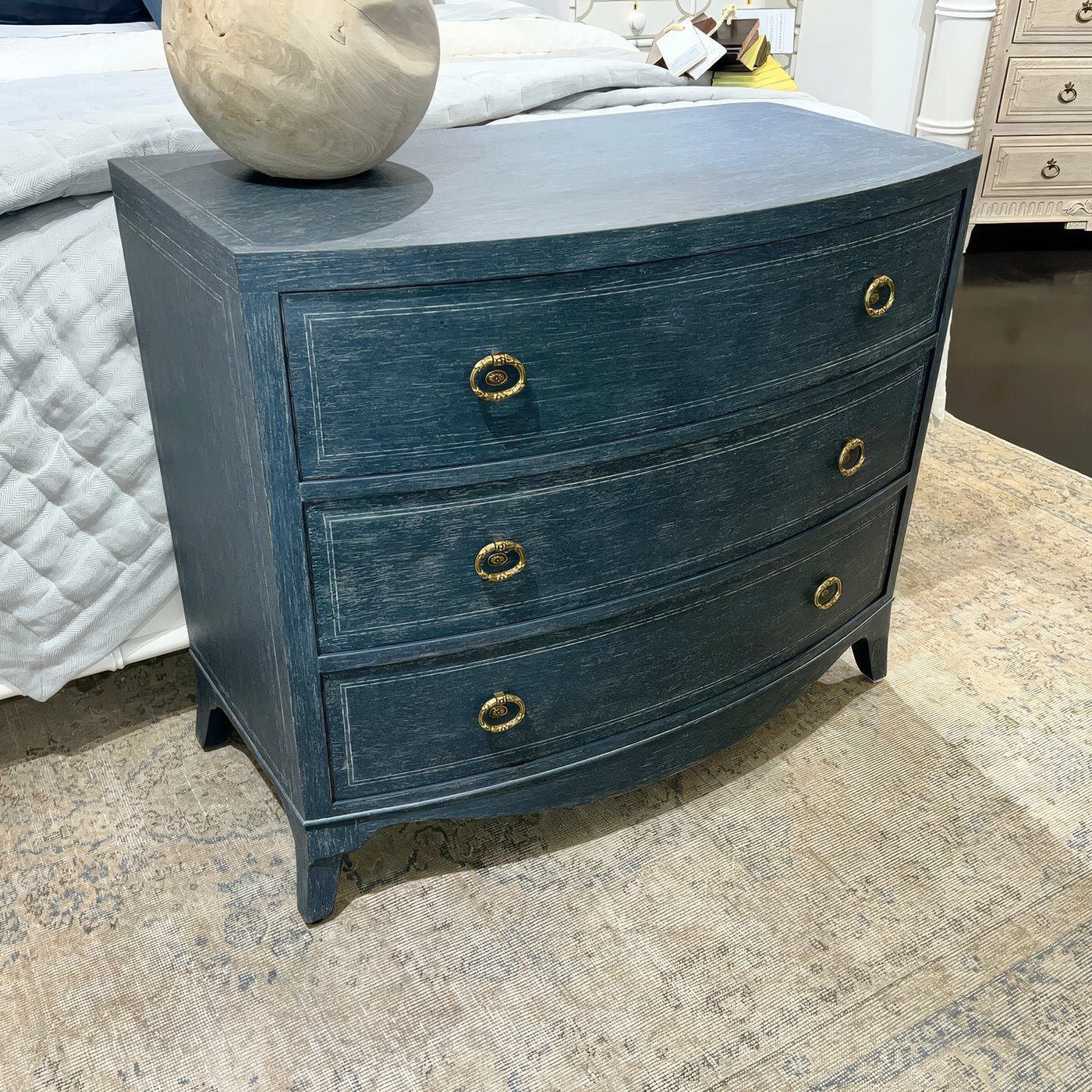 Classic Blue Painted Bedside Chest