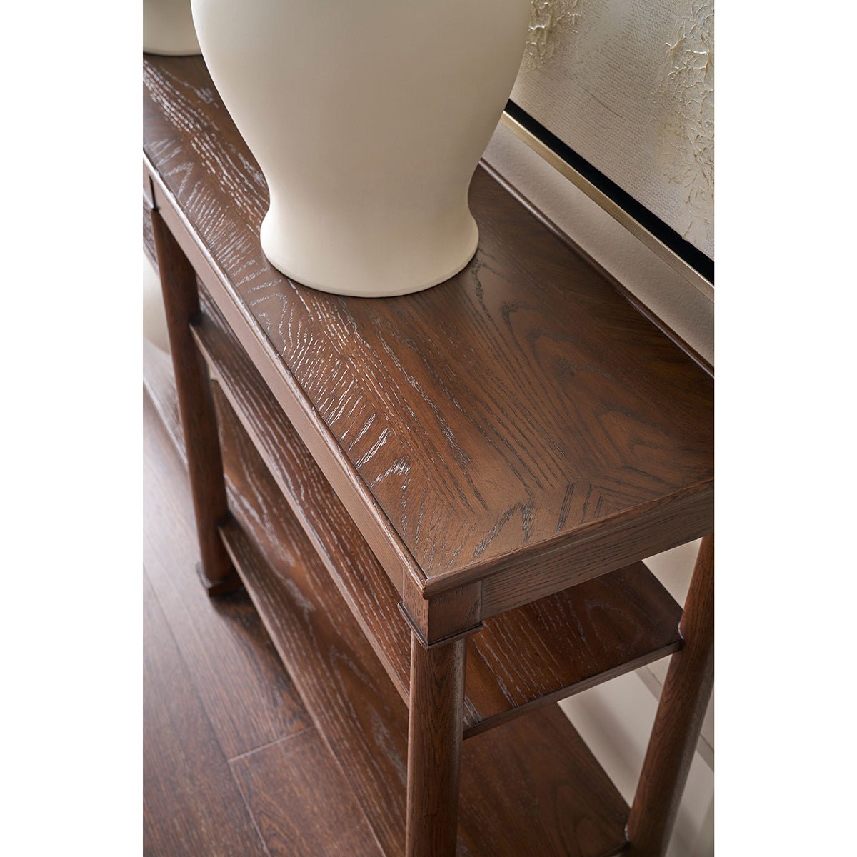 Console classique en chêne brun 