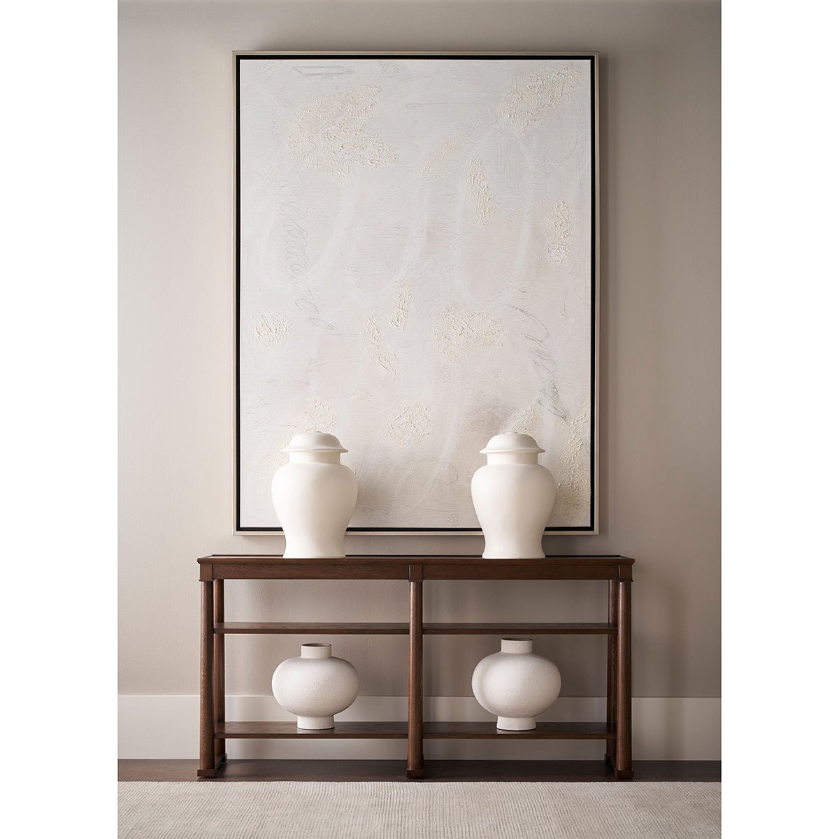 Console classique en chêne brun 