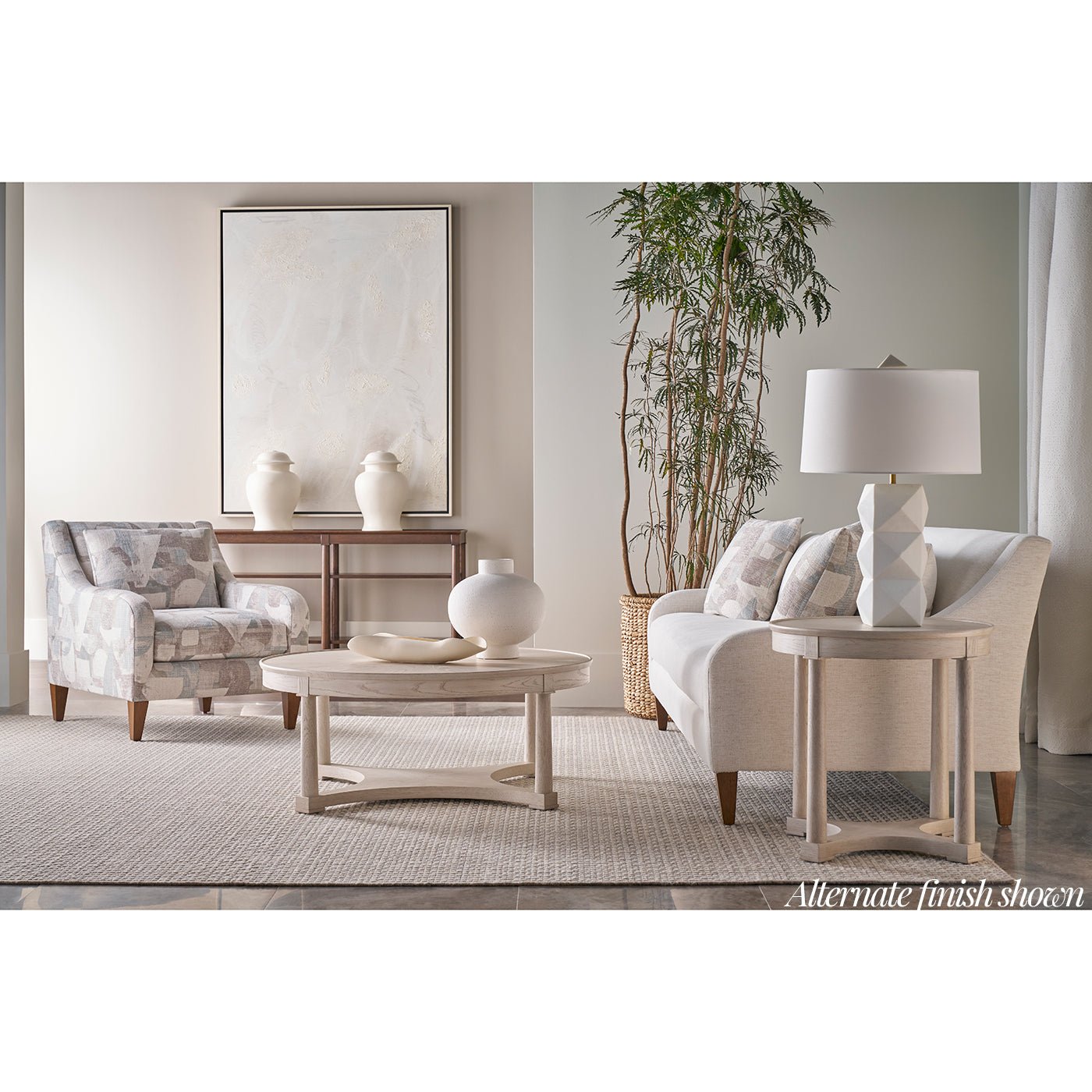 Table d'appoint ronde classique marron 