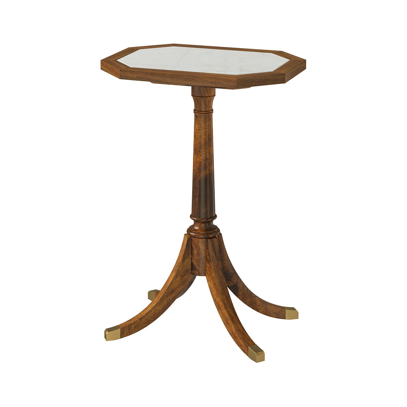 Table d'appoint octogonale classique avec plateau en marbre 