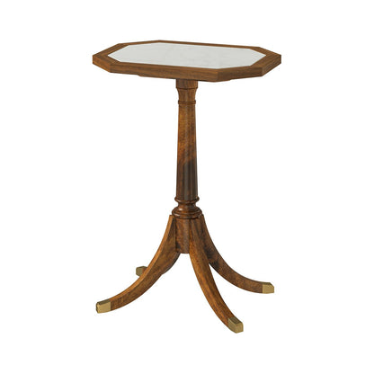 Table d'appoint octogonale classique avec plateau en marbre 