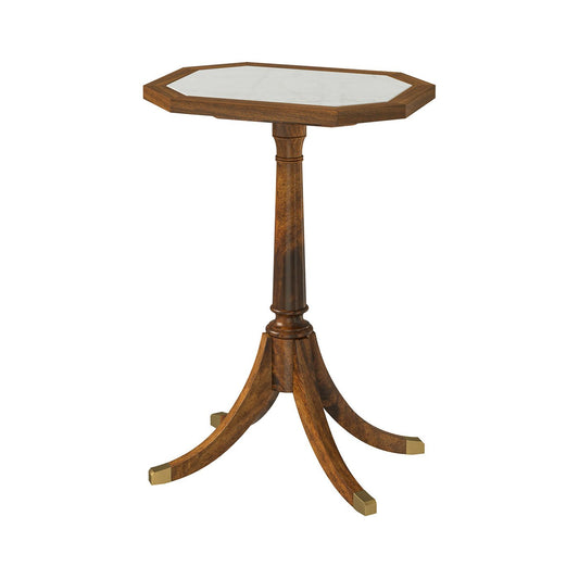 Table d'appoint octogonale classique avec plateau en marbre 