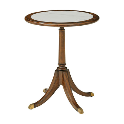 Table d'appoint ronde classique avec plateau en marbre 
