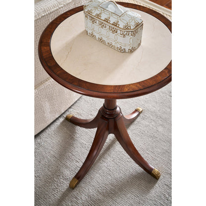 Table d'appoint ronde classique avec plateau en marbre 