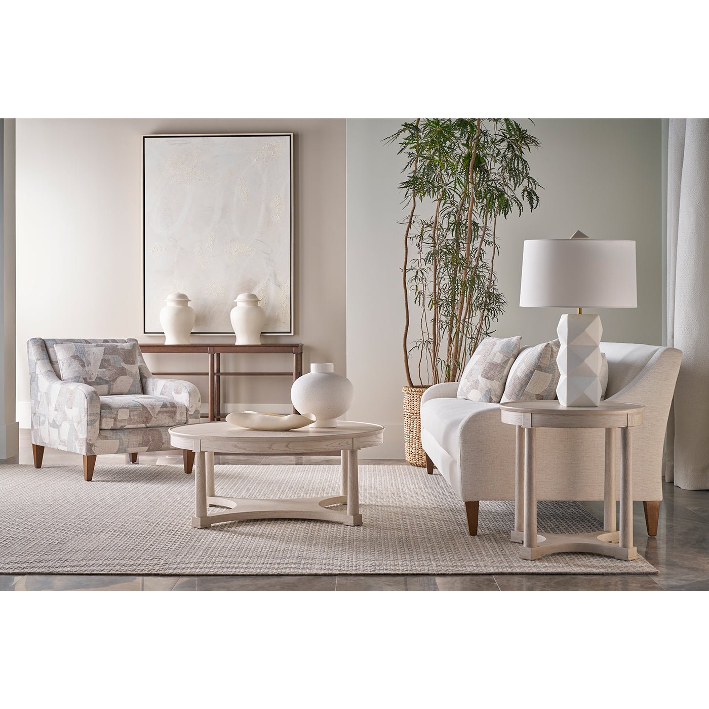 Table d'appoint ronde blanche classique 