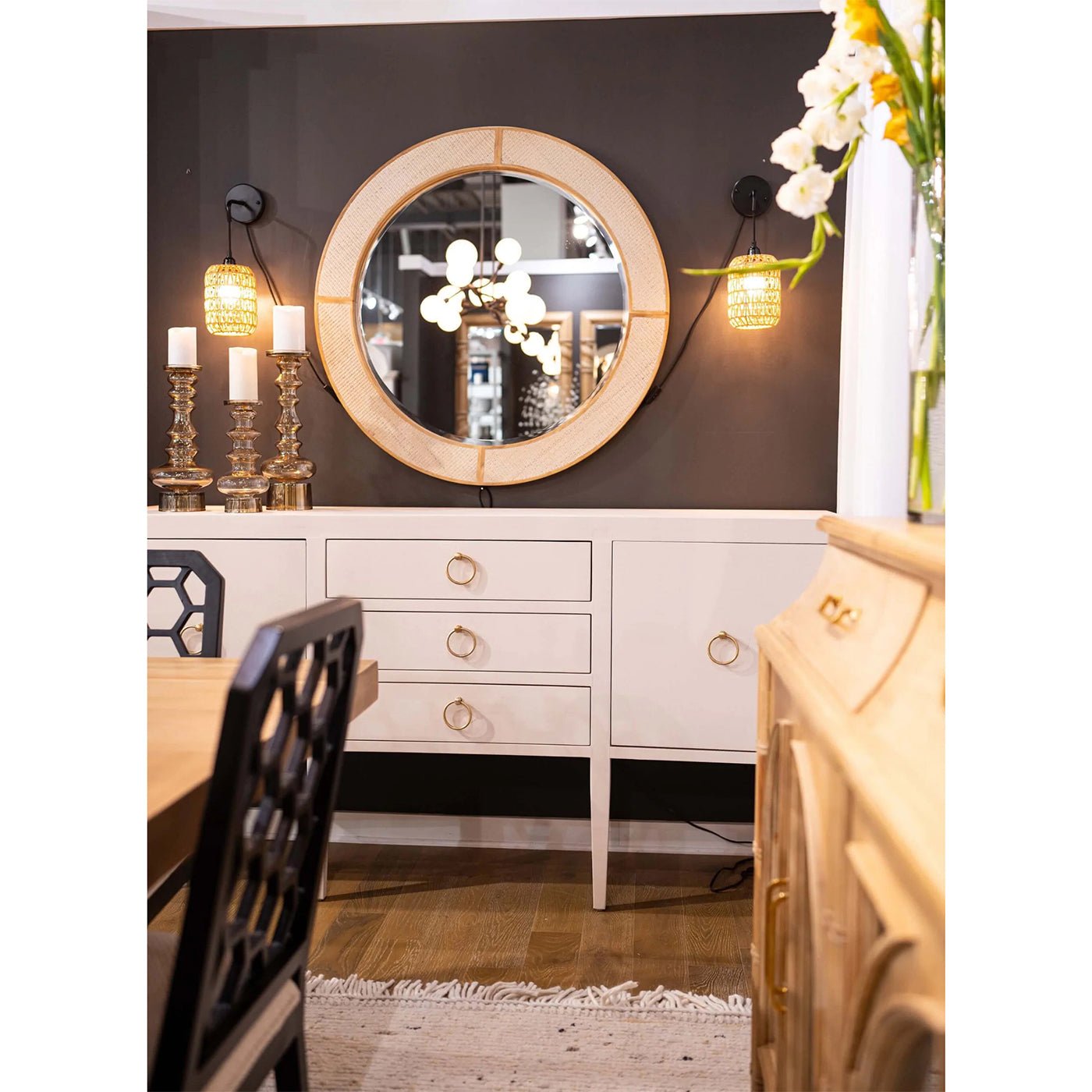 Buffet moderne concave - Lin crème