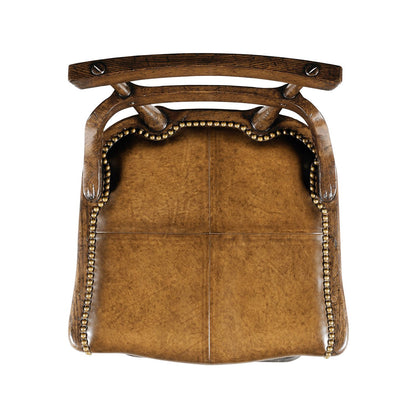 Tabouret de bar d'appoint en chêne Country