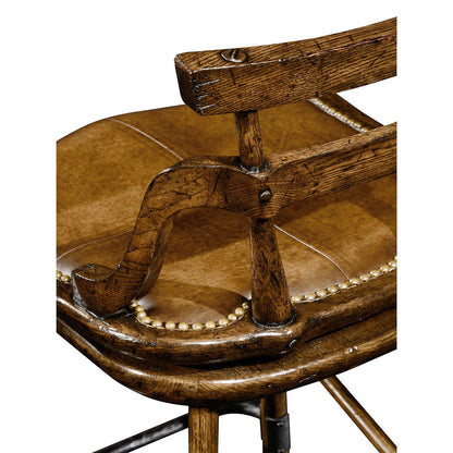 Tabouret de bar d'appoint en chêne Country