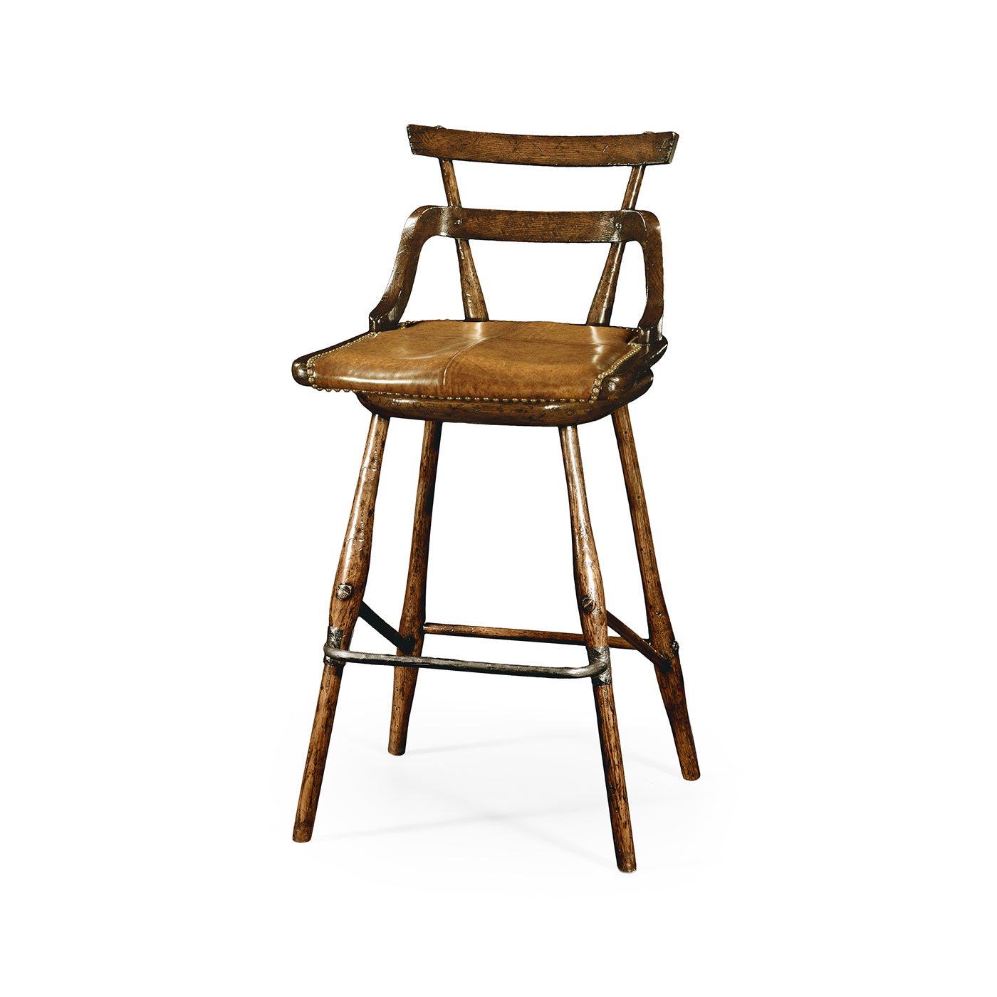 Tabouret de bar d'appoint en chêne Country