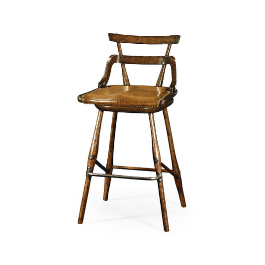 Country Oak Side Bar Stool