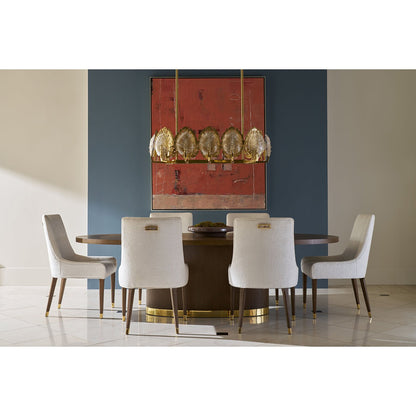 Table à manger ovale sombre Hollywood Regency