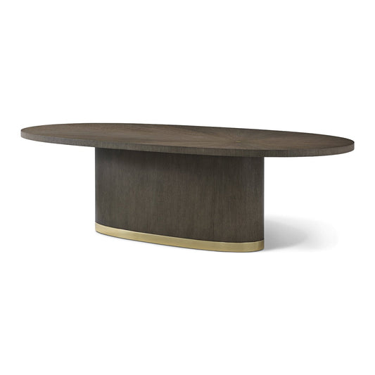 Table à manger ovale sombre Hollywood Regency