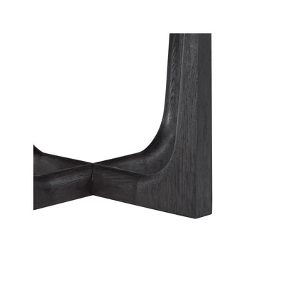 Table à manger ronde en chêne foncé et quartz 