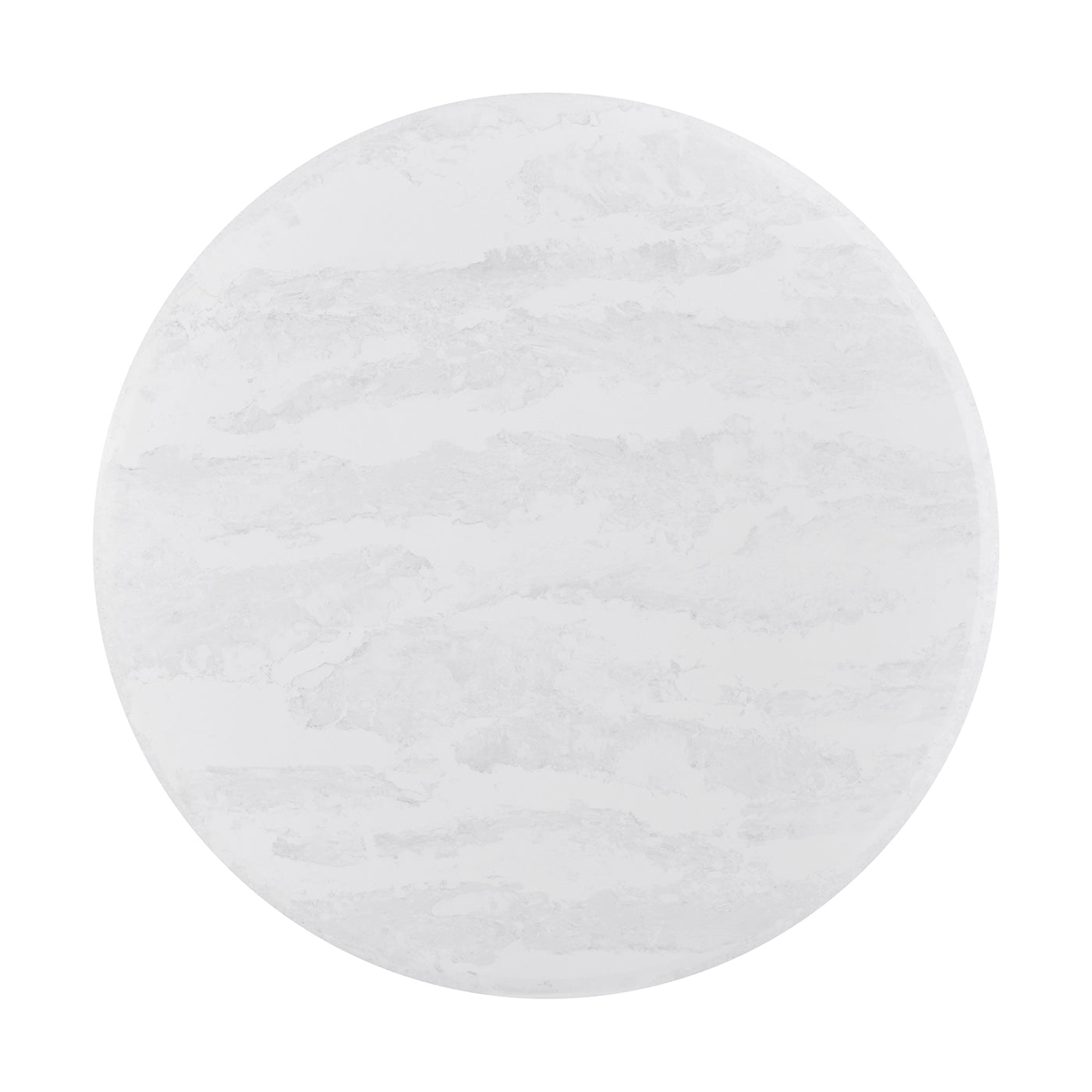 Table à manger ronde en chêne foncé et quartz 