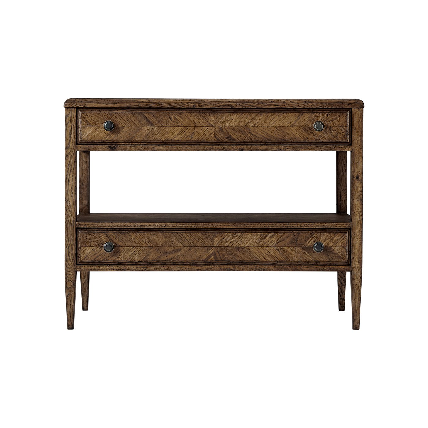 Table de chevet en chêne rustique foncé 