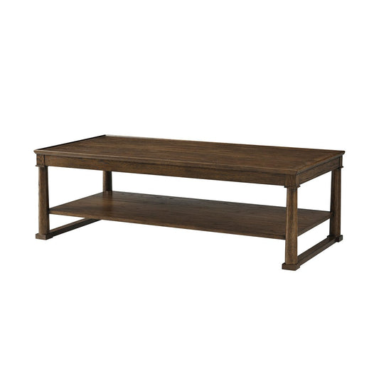 Table basse en chêne rustique foncé 