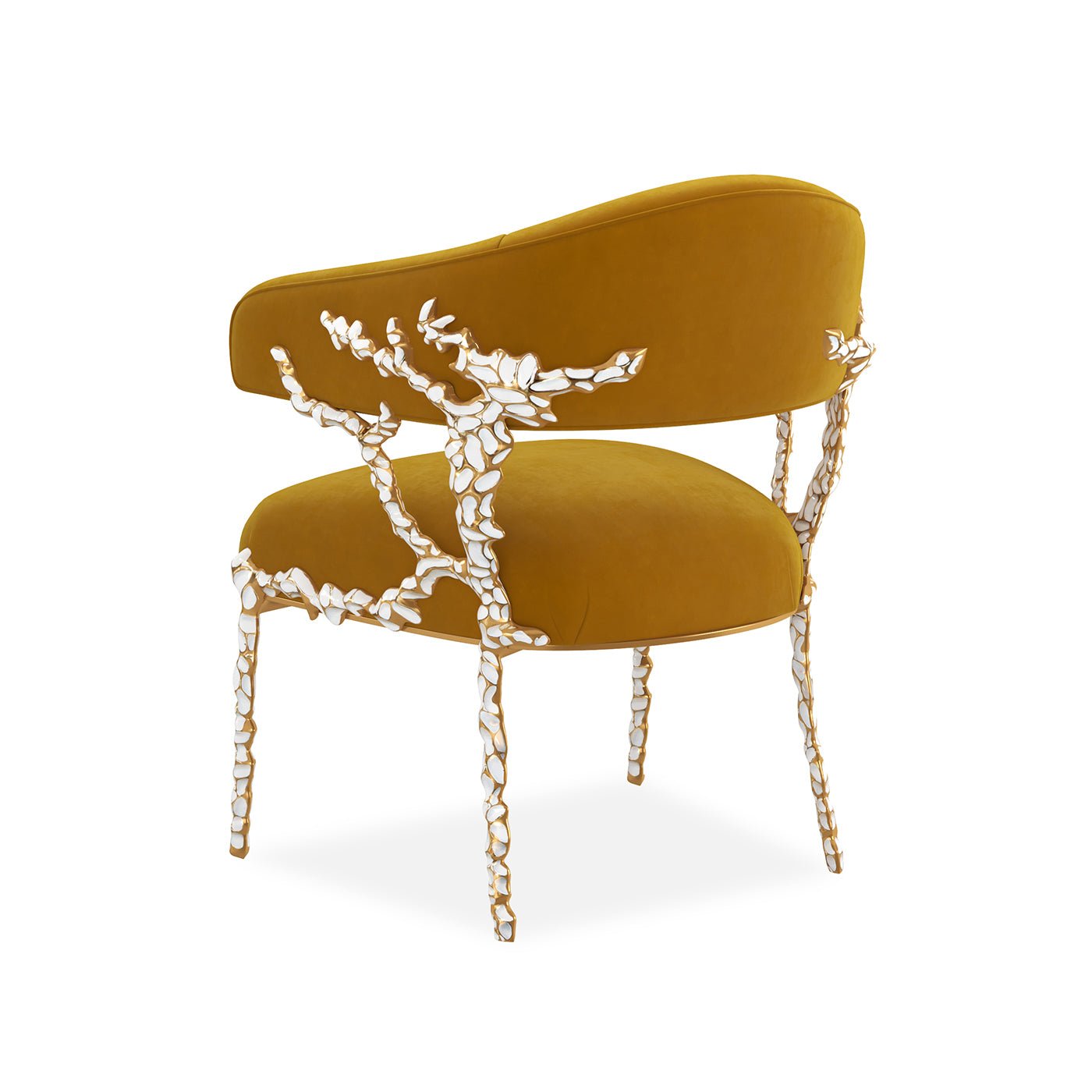 Chaise moderne éblouissante en velours doré