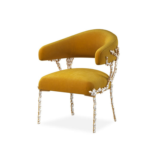 Chaise moderne éblouissante en velours doré