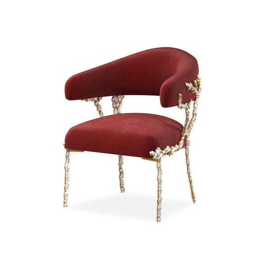 Chaise moderne éblouissante en velours rouge