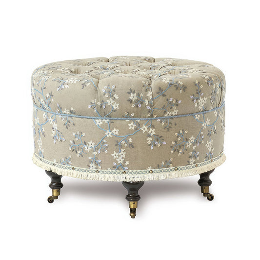 Pouf rond brodé