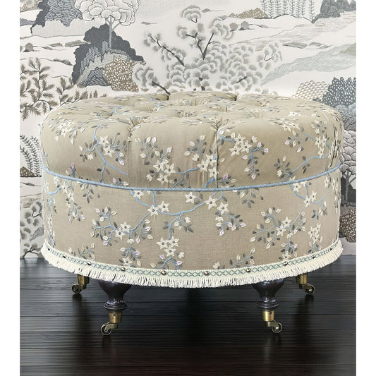 Pouf rond brodé