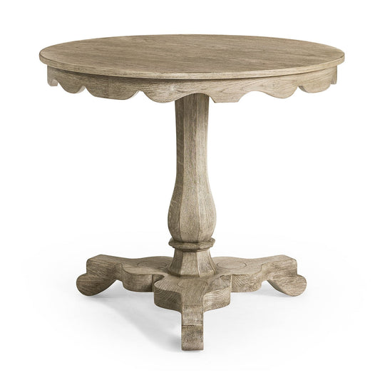 English Grayed Oak Round End Table