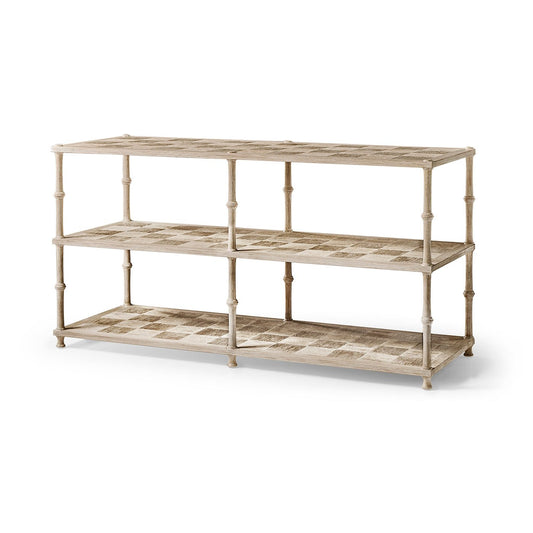 English Three-Tier Washed Console Table