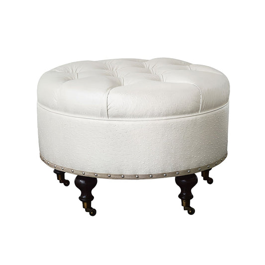 Pouf en similicuir d'autruche