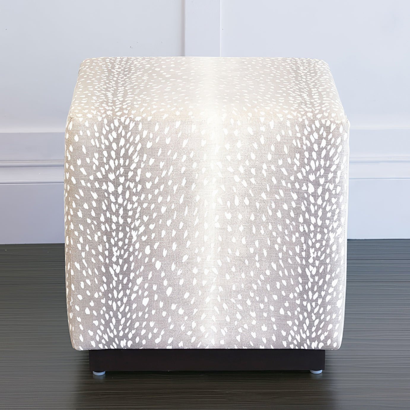 Pouf cube gris fauve