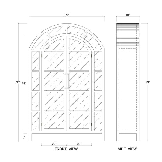 Vitrine de style campagnard français 